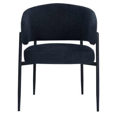 Carson Fabric & Steel Dining Chair, Black