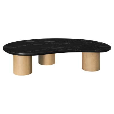 Fremont Marble Topped Wooden Coffee Table, 137cm