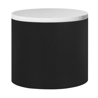 Hayden Marble Topped Wooden Round Side Table