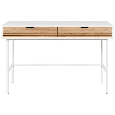 Rickel Modern Home Office Desk, 120cm, White / Oak