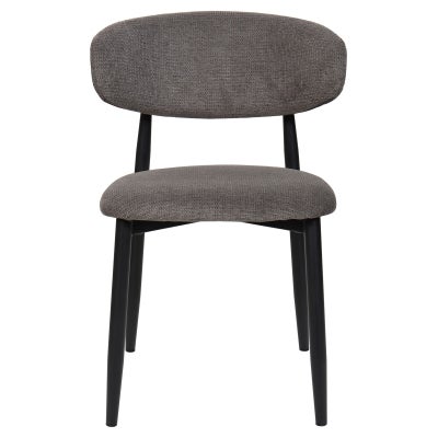 Lior Fabric & Metal Dining Chair, Dark Grey / Black
