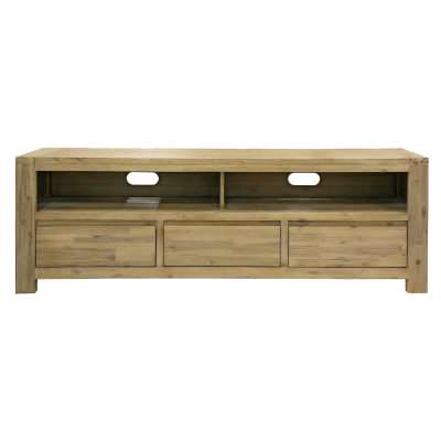 Chatsbury Acacia Timber 3 Drawer TV Unit, 169cm