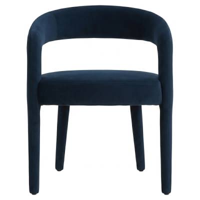 Malik Velvet Fabric Dining Chair, Indigo