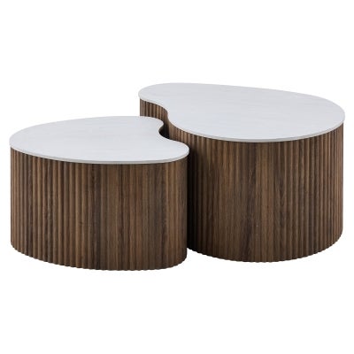 Ravere 2 Piece Ceramic Top Coffee Table Set, 83/60cm