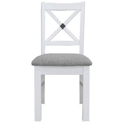 Harwich Pine Timber Dining Chair, Fabric Seat