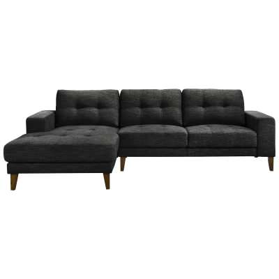 Cohort Fabric Corner Sofa, 3 Seater with LHF Chaise, Licorice