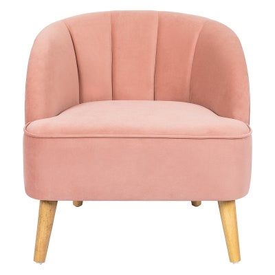 Melvin Velvet Fabric Armchair, Pink