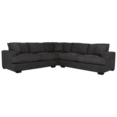 Bernardo Fabric Corner Sofa, 4 Seater, Dark Grey