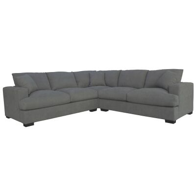 Bernardo Fabric Corner Sofa, 4 Seater, Light Grey