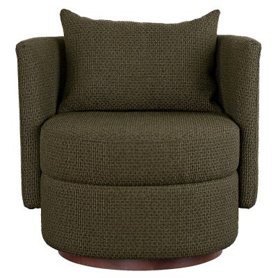Keeley Chenille Fabric Armchair, Olive