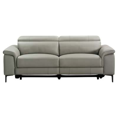 Kevril Leather Electric Recliner Sofa, 3 Seater, Taupe