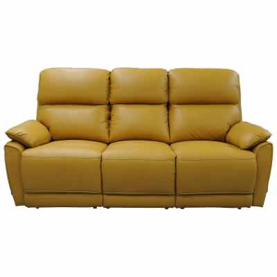 Orlen Leather Recliner Sofa, 3 Seater, Mustard
