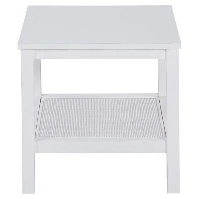 Bairnsdale Mindi Wood Side Table, Distressed White