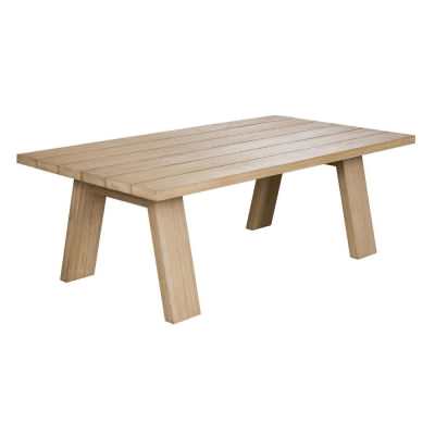 Walmer Eucalyptus Timber Outdoor Coffee Table, 130cm, White Wash