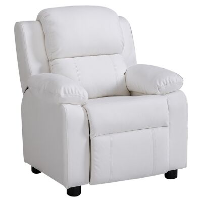 Nullica PU Leather Kids Recliner Armchair, Ivory