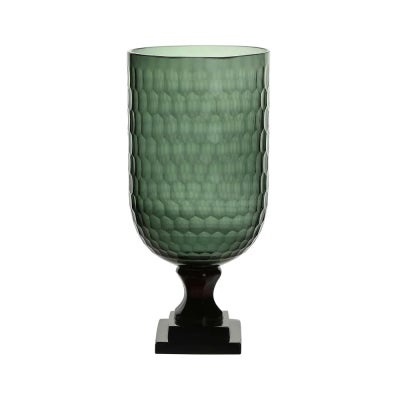 Hunter Honeycomb Glass Goblet Vase, Small, Emerald