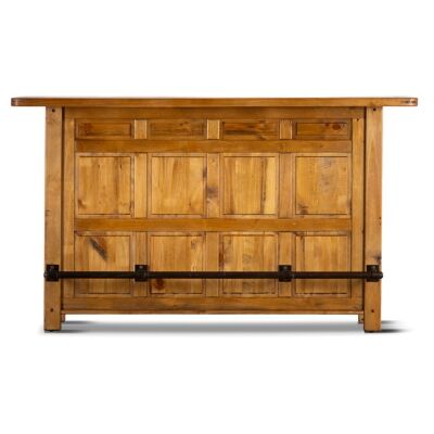 Serafin Rustic Pine Timber Bar Counter, 192cm