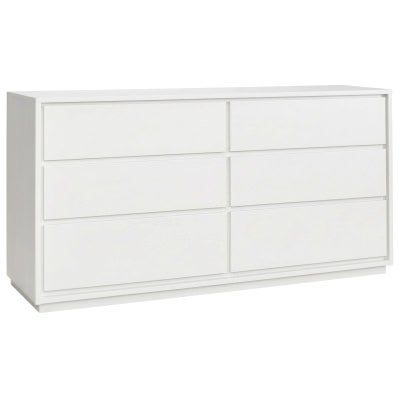 Elaris Wooden 6 Drawer Dresser, White