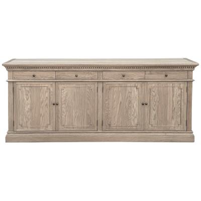 St. James Oak Timber 4 Door 4 Drawer Sideboard, 220cm, Weathered Oak