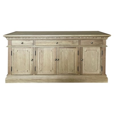 St. James Oak Timber 4 Door 3 Drawer Sideboard, 165cm, Natural Oak