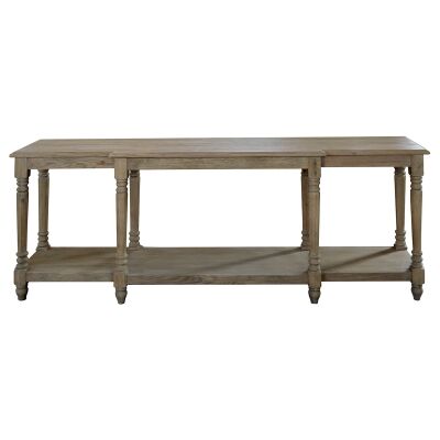Providence Oak Timber Console Table, 200cm, Weathered Oak