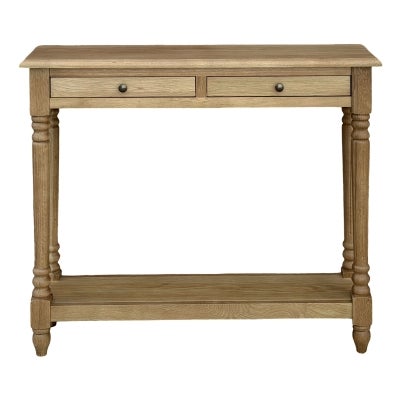 Lucius Oak Timber Console Table, 100cm, Natural Oak