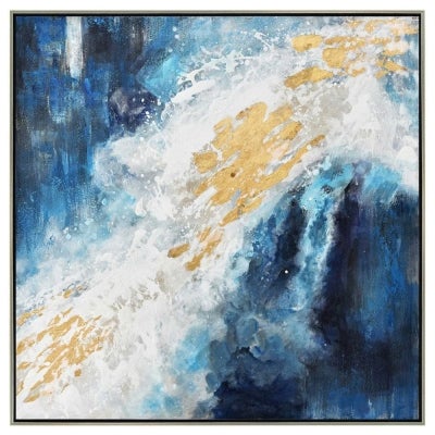 Monsoon Strike Framed Abstract Canvas Wall Art Painting, 100cm