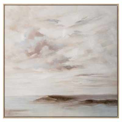 "Creamy Cloudy Strait" Framed Canvas Wall Art Painting, 80cm