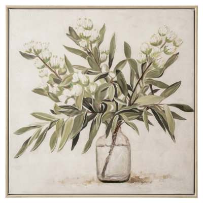 "Olive Vase" Framed Canvas Wall Art Painting, No.1, 60cm
