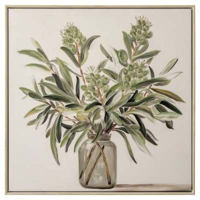 "Olive Vase" Framed Canvas Wall Art Painting, No.2, 60cm