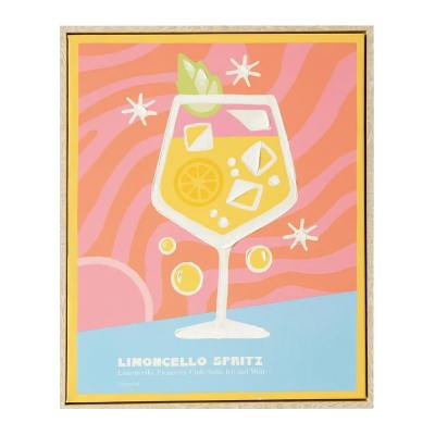 "Cocktail Burst" Framed Canvas Wall Art, Limoncello Spritz, 52cm