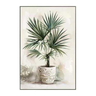"Watercolour Potted Palm" Framed Canvas Wall Art, Type B, 92cm