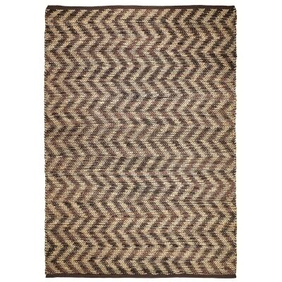 Waves Hand Knotted Jute Rug, 290x190cm, Brown