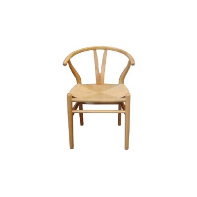 Linden Timber Replica Hans Wegner Wishbone Chair, Cord Seat, Natural