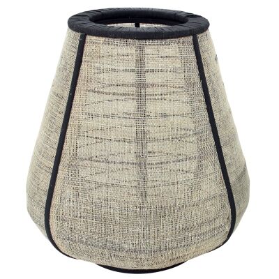 Losif Bamboo & Linen Lantern, Large, Natural / Black