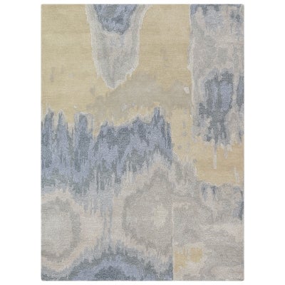 Westcott Dune Ridge Modern Wool Rug, 155x225cm, Sand / Blue