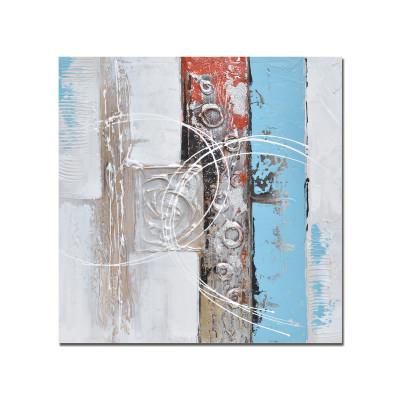 "Eroded Beach Hut Wall" Stretched Abstract Canvas Wall Art Painting, 50cm