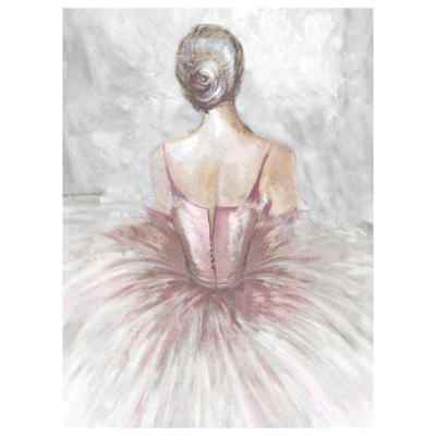 "Pink Dressed Ballerina" Stretched Canvas Wall Art Painting, Type A, 70cm