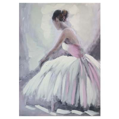 "Pink Dressed Ballerina" Stretched Canvas Wall Art Painting, Type C, 70cm