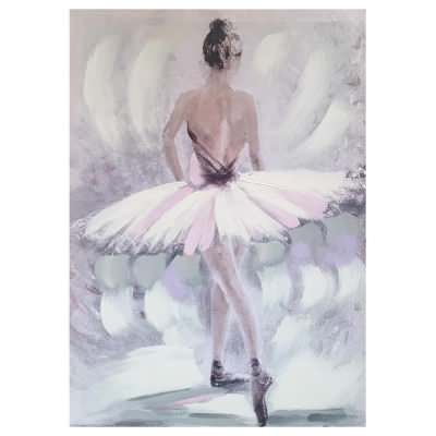 "Pink Dressed Ballerina" Stretched Canvas Wall Art Painting, Type D, 70cm