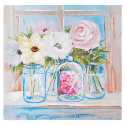 "Blossom by the Windowsill" Stretched Canvas Wall Art Painting, Type A, 80cm