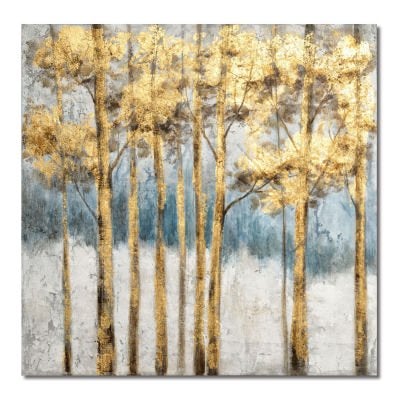 "Golden Grove Shades" Stretched Canvas Wall Art Painting, 80cm