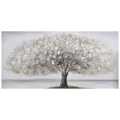 "Silvery Canopy" Stretched Canvas Wall Art Painting, 120cm