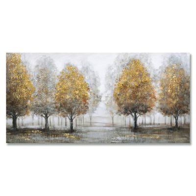 "Golden Grove Misty" Stretched Canvas Wall Art Painting, 140cm