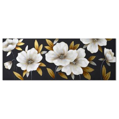 "White Flower Whispers" Stretched Canvas Wall Art Painting, 150cm