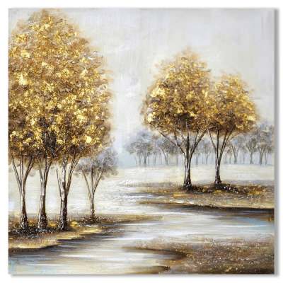 "Creekside Autumn Misty" Stretched Canvas Wall Art Painting, Type B, 80cm