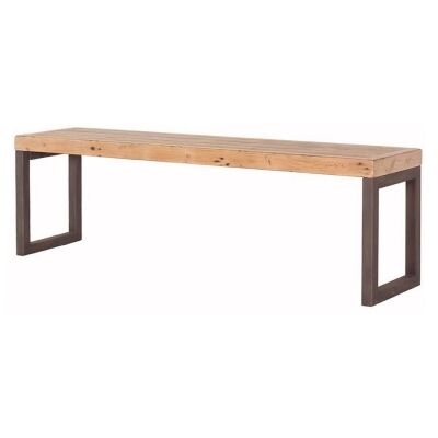 Woodenforge Reclaimed Timber & Metal Dining Bench, 155cm