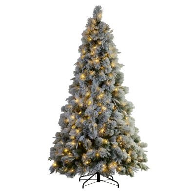 Alpine Snow Pine LED Light Up Artificial Christmas Tree, 229cm
