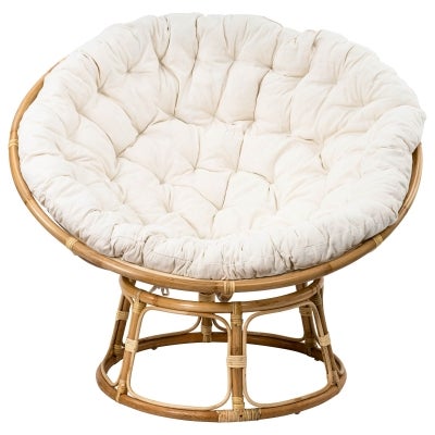 Papasan Rattan Lounge Chair with Cushion