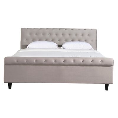 Willow Fabric Bed, King, Light Grey